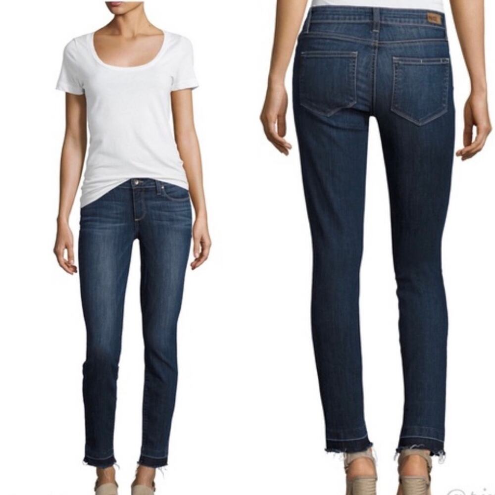 Paige Hoxton Ankle Jeans size 26 Fisher Wash Skinny Crop Released Hem